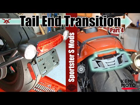 Motorcycle Rear End Nip & Tuck | HD Sportster S Modification | Kemimoto License Plate Frame