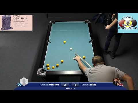 Irvine 8 Ball Club Championship Singles 2022 Semi Final - Graham McKeown v Graeme Sillars