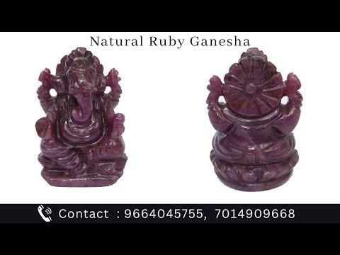 Lord Ganesha, Natural Ruby Gemstone Ganesha Statue