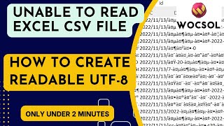 unable to read language characters in excel | convert utf-8 format