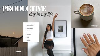 PRODUCTIVE DAY IN MY LIFE 🎧 | getting my nails done, filming content & getting back into routine
