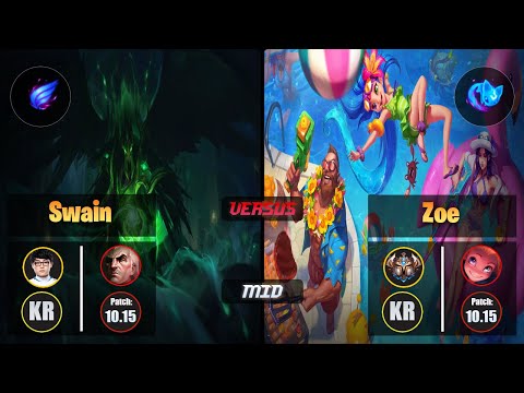 ShowMaker SWAIN (Mid) [Phase Rush] VS ZOE - Challenger KR Patch 10.15