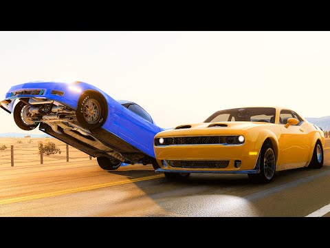 Realistic Drag Racing Crashes #10 - BeamNG Drive