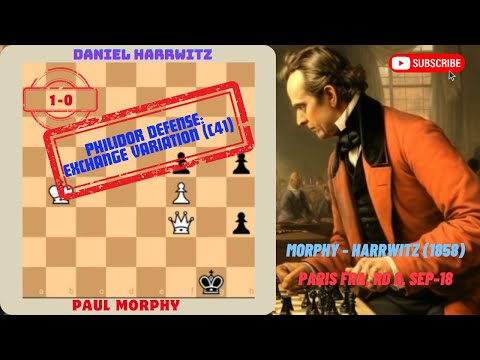 Paul Morphy vs Daniel Harrwitz (1858), Paris FRA, rd 6, Philidor Defense: Exchange Variation (C41).