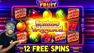 "Crushing It: 12 Free Spins Big Win on Hot Hot Fruit Slot - Gambling Thrills!"