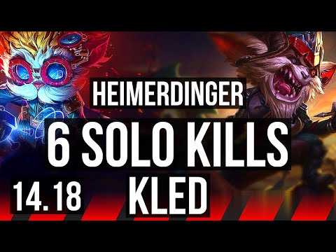 HEIMERDINGER vs KLED (TOP) | 6 solo kills, 9/2/1 | EUW Diamond | 14.18