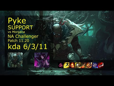 Pyke Support vs Morgana - NA Challenger 6/3/11 Patch 11.20 Gameplay