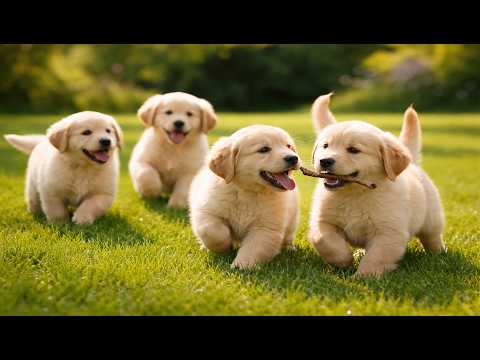🐶✨ Sweet Puppy Family Moments on Green Lawn | Soothing Dog Video | Relaxing Dog Sounds