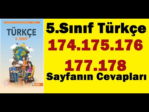 174 175 176 177 178 SAYFALAR 5.SINIF TÜRKÇE KİTABI CEVAPLARI