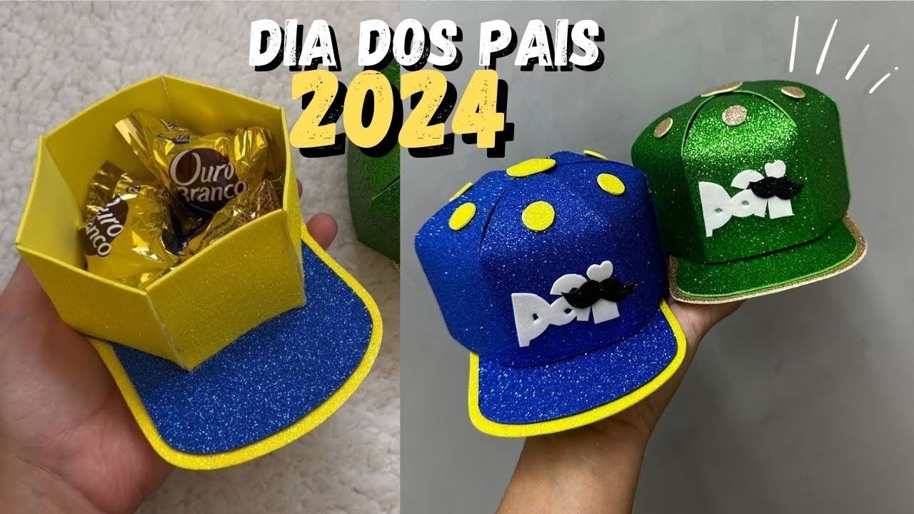 Boné porta em eva bombons para o dia dos pais 2024