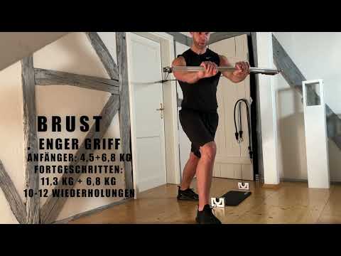 Brust Workout mit Stange und Widerstandsbänder - Brust - Crossbar