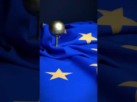 Набор для трех флагов, держатель, флаг Украины ЕС США габардин двусторонний, древко 2 м, наконечник Тризуб - фото 2 - id-p1863430283