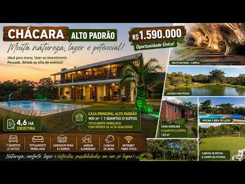 [117006] CHÁCARA COMPLETA COM DUAS CASAS 12 QUARTOS 4 AÇUDES FIBRA ÓTICA, FIBRA ÓTICAR$ 1,59 MI