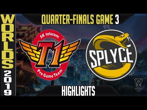 SKT vs SPY Highlights Game 3 | Worlds 2019 Quarter-finals | SK Telecom T1 vs Splyce G3