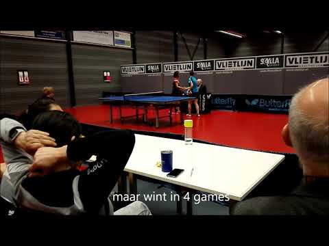 Tafeltennis Scylla 1 - VTV (N) 1 Marie Depuydt vs Xijin Zheng, slotfase, 13-10-2019