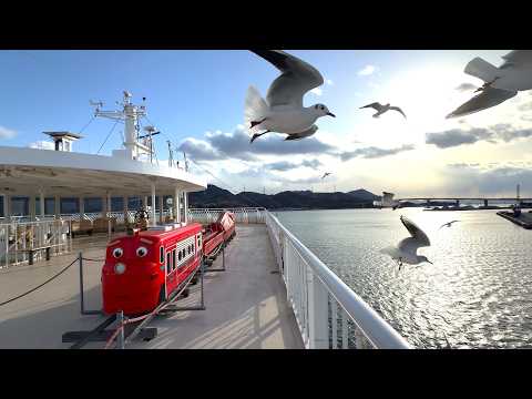 Chuggington Train Run on Ship in Japan! Ferry Trip from Okayama to Shodoshima