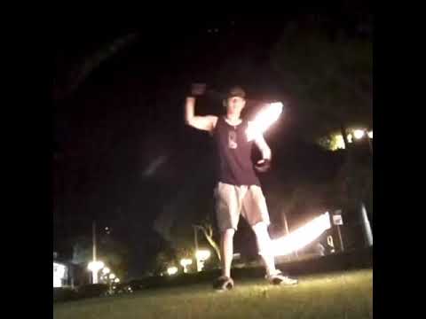 Training fire juggling - Allenamento giocoleria col fuoco - Fire poi - catene - bolas