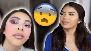 I DID MY MAKEUP HORRIBLY TO SEE HOW MY BEST FRIEND REACTS..
