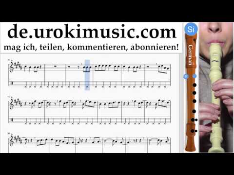 Blockflöte Lernen G. David Guetta, Justin Bieber - 2U Tabulatur Teil#2 um-i995