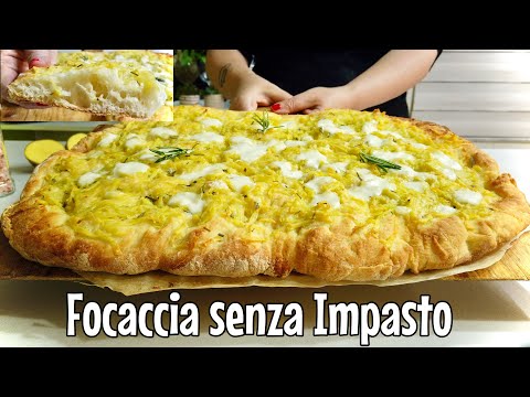FOCACCIA SENZA IMPASTO CROCCANTE fuori SOFFICISSIMA e ALVEOLATA dentro 🍕Ricetta Facile