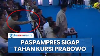 Aksi Sigap Paspampres Tahan Kursi Prabowo saat Peresmian Pabrik Lotte Chemical Indonesia di Cilegon