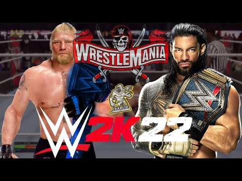 Cj prince playing wwe 2k22 Brock lesnar vs Roman reigns (the wrestle mania edition) 2 rounds