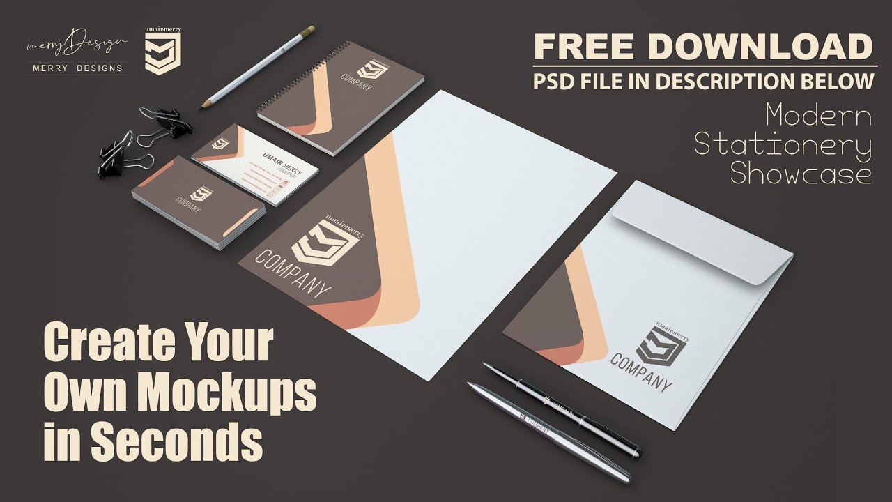 Create Your Own Mockups in Seconds ★ Modern Stationery Showcase ★ Mockup Generator ★ Adobe Photoshop