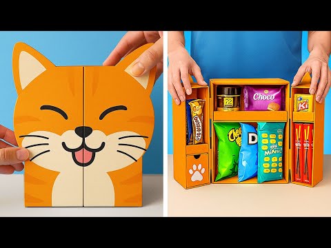 WHAT COOL THINGS CAN YOU MAKE WITH CARDBOARD? 📦🎨 Cardboard Crafts 🤩