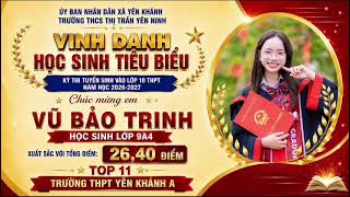 Vinh Danh các học sinh Trường THCS thị trấn Yên Ninh đạt thành tích cao trong học tập và các kỳ thi