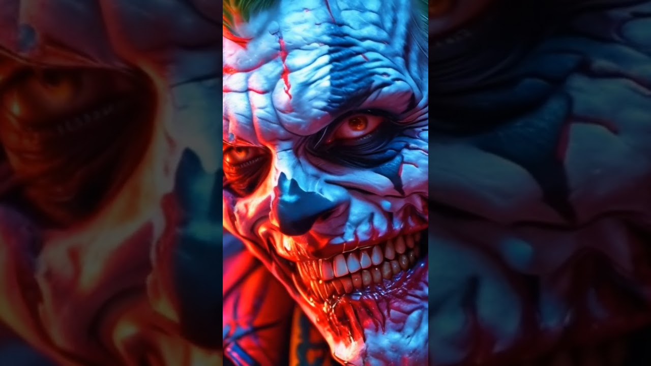 Hyper realistic art skull joker demon concept art portrait