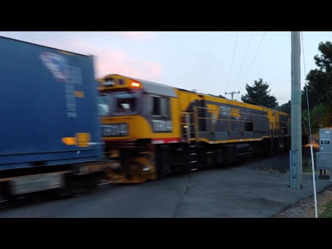 TasRail TR01 TR14 #33 Container Empty Log 1 Cement wagon crossing Glenwood Road