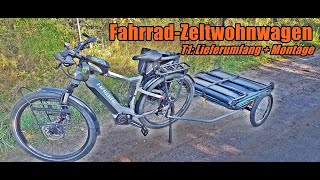 SHIWAGIN FAHRRADWOHNWAGEN ZELT-KLAPPANHÄNGER - Lieferumfang und Montage