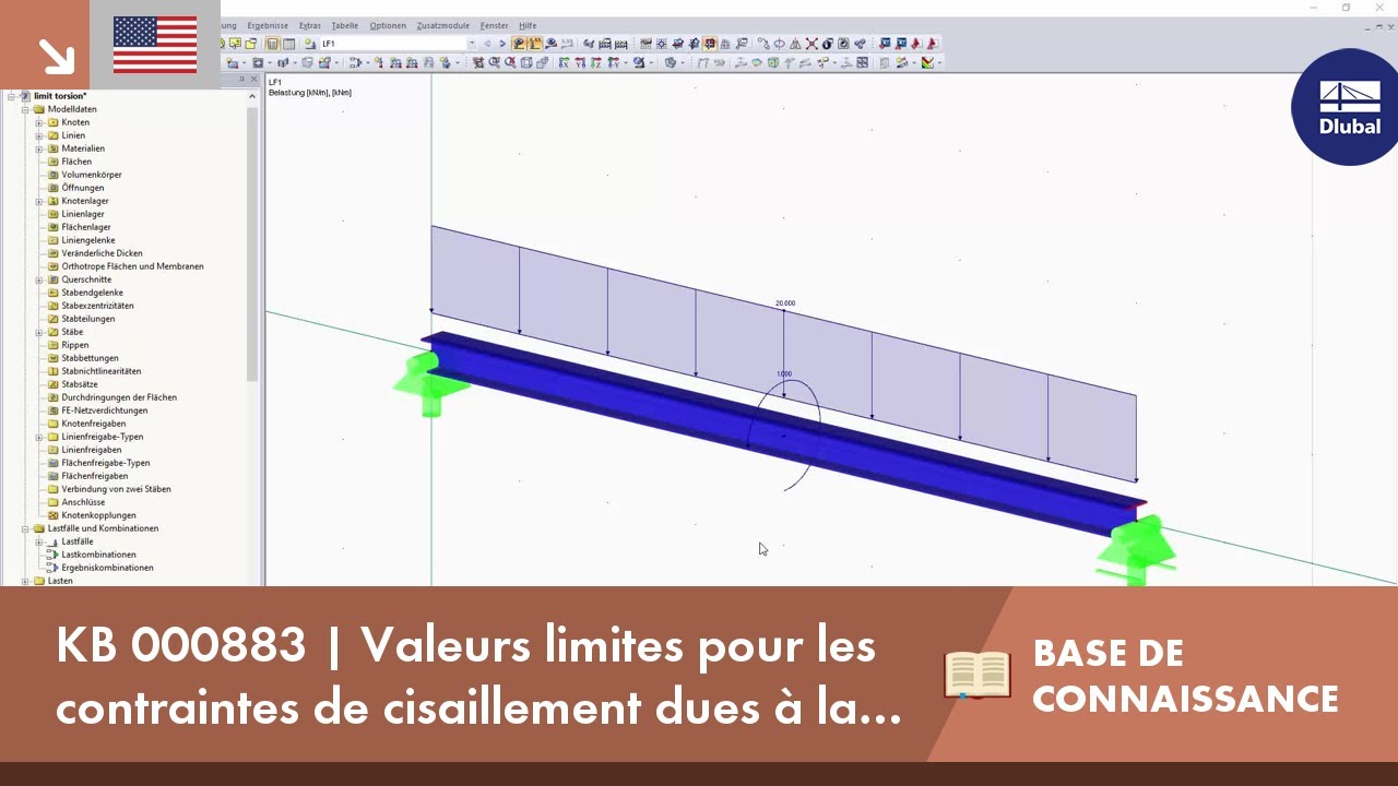 KB 000883 | Valeurs limites pour les contraintes de cisaillement dues à la torsion dans RF-/STEEL EC3