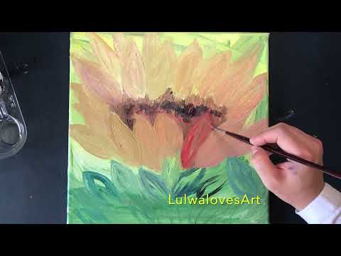 How to paint big flower with oil paints   LulwalovesArt