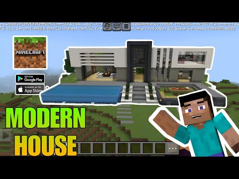 EPIC Modern House Build in Minecraft Pocket Edition 2021! 😱🏠