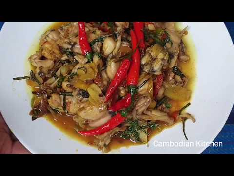 Spicy Frogs With Holy Basil - Delicious Lunch - Cambodian Kitchen Video