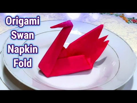 Swan Napkin Fold | Origami Serviette Birds | Napkin Origami - Easy Swan | Paper Nakin Swan