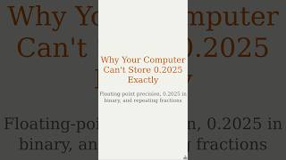 Why 0.2025 Breaks Binary: Floating-Point Explained #Shorts #thinkinginmath