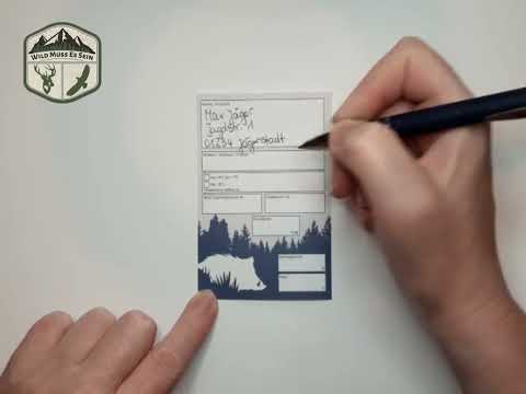 Etikett Wild für Jäger und Landwirte beschreibar Motiv Wildschwein