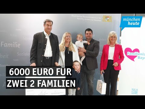 Einen Scheck über jeweils 6000 Euro erhielten heute zwei 2 Familien in München aus den Händen von