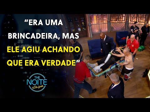 Mike Baguncinha passa mal ao defender SBT de "invasão" que ele achava ser real |The Noite (01/04/24)
