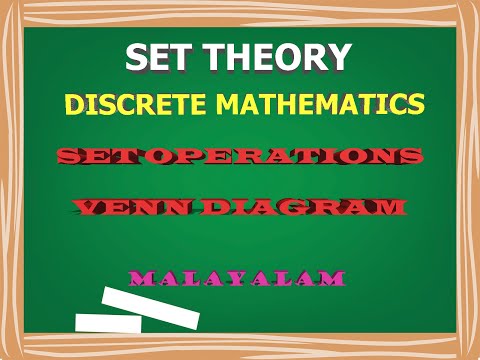 Set Operations | Venn diagram | Sets theory | Discrete mathematics | Malayalam