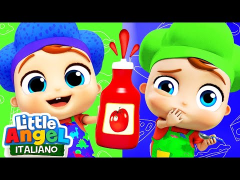 La canzone del Ketchup 🍅🥞 Cartoni Animati con Gianni Piccino - Little Angel Italiano