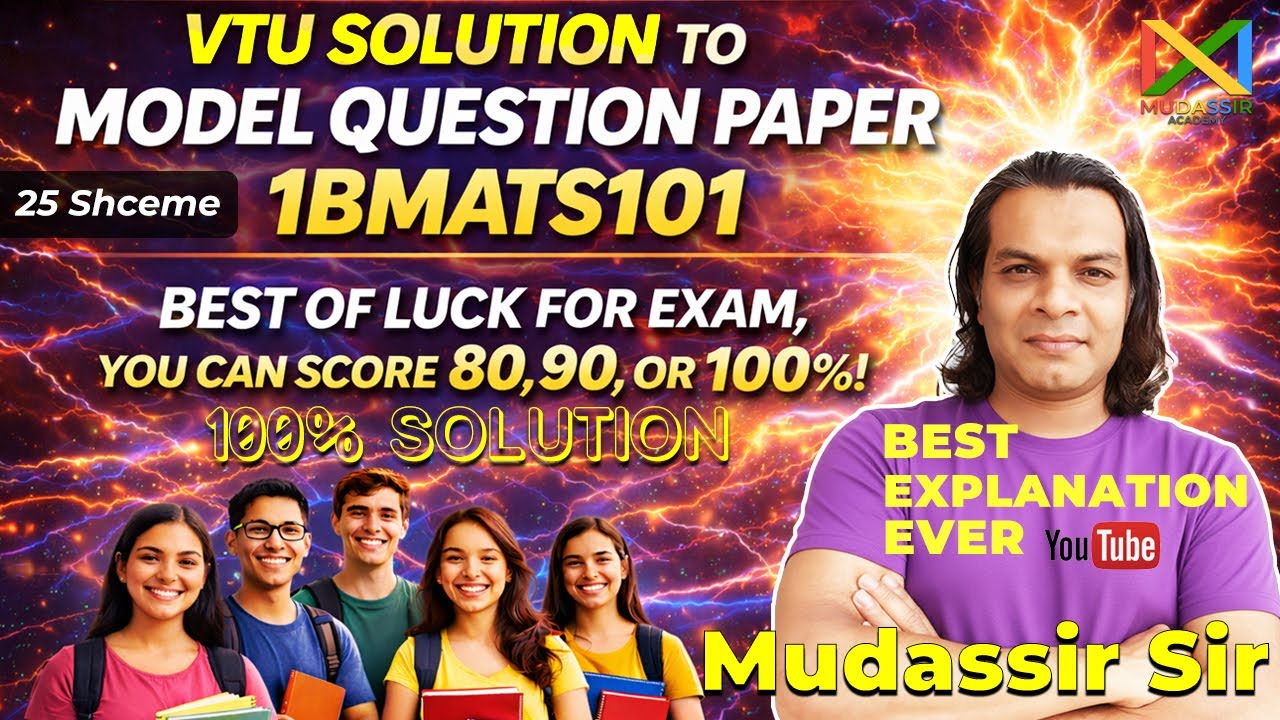 VTU Model Question Paper 2025 |1BMATS101 First Sem -Complete solution Engineering Mathematics