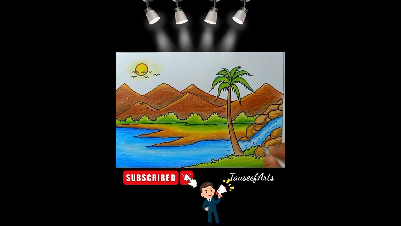 Simple Scenery Drawing #shorts #Drawing #Scenery