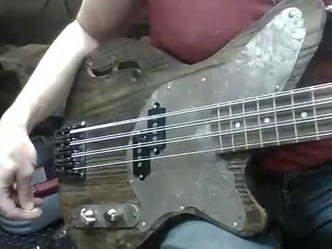 Postal Handmade Dixie Flyer Barn Wood 8 String Octave Bass Seymore Duncan P Pickup image 18