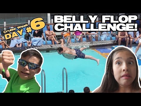 BELLY FLOP CHALLENGE!!!  Rock Wall, BINGO, Ice Skating, Pets & Sea! [CRUISE WEEK DAY 6] Video