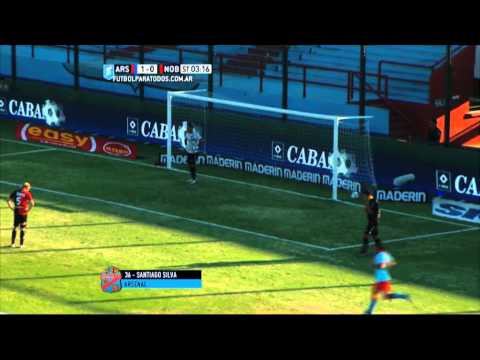 Gol de Silva. Arsenal 2 - Newell's 0. Fecha 9. Primera División 2015. FPT.