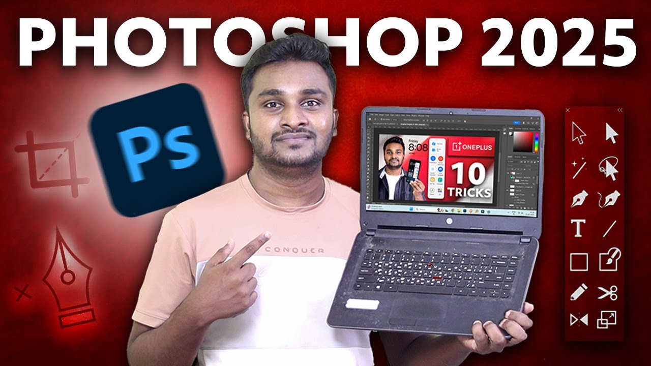 Photoshop⚡Beginners Guide 2025 (Create, Save & Export) 💥தமிழ்!