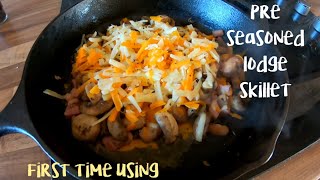 Lodge cast iron skillet first time use | pre seasoned | cast iron cooking
